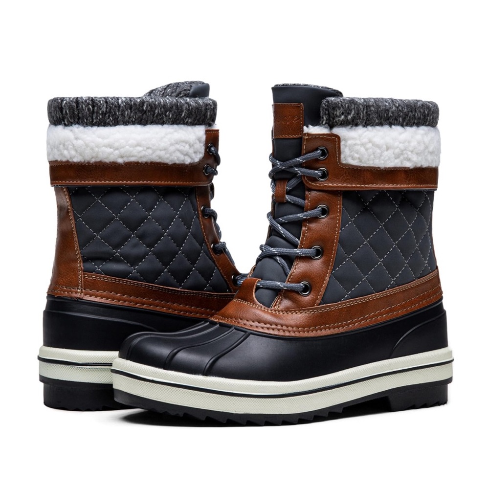 Waterproof Winter Snow Boots, Size 7,  Warm Faux Fur Insulated Boots